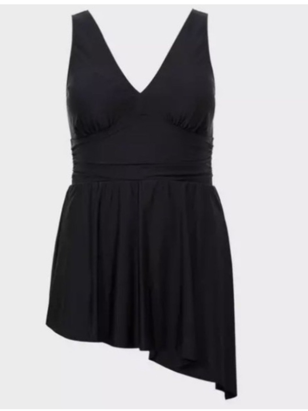 Torrid • Wireless Black Asymmetrical One-Piece Swim Dress - Size 2/2X/18-20 - Picture 4 of 13